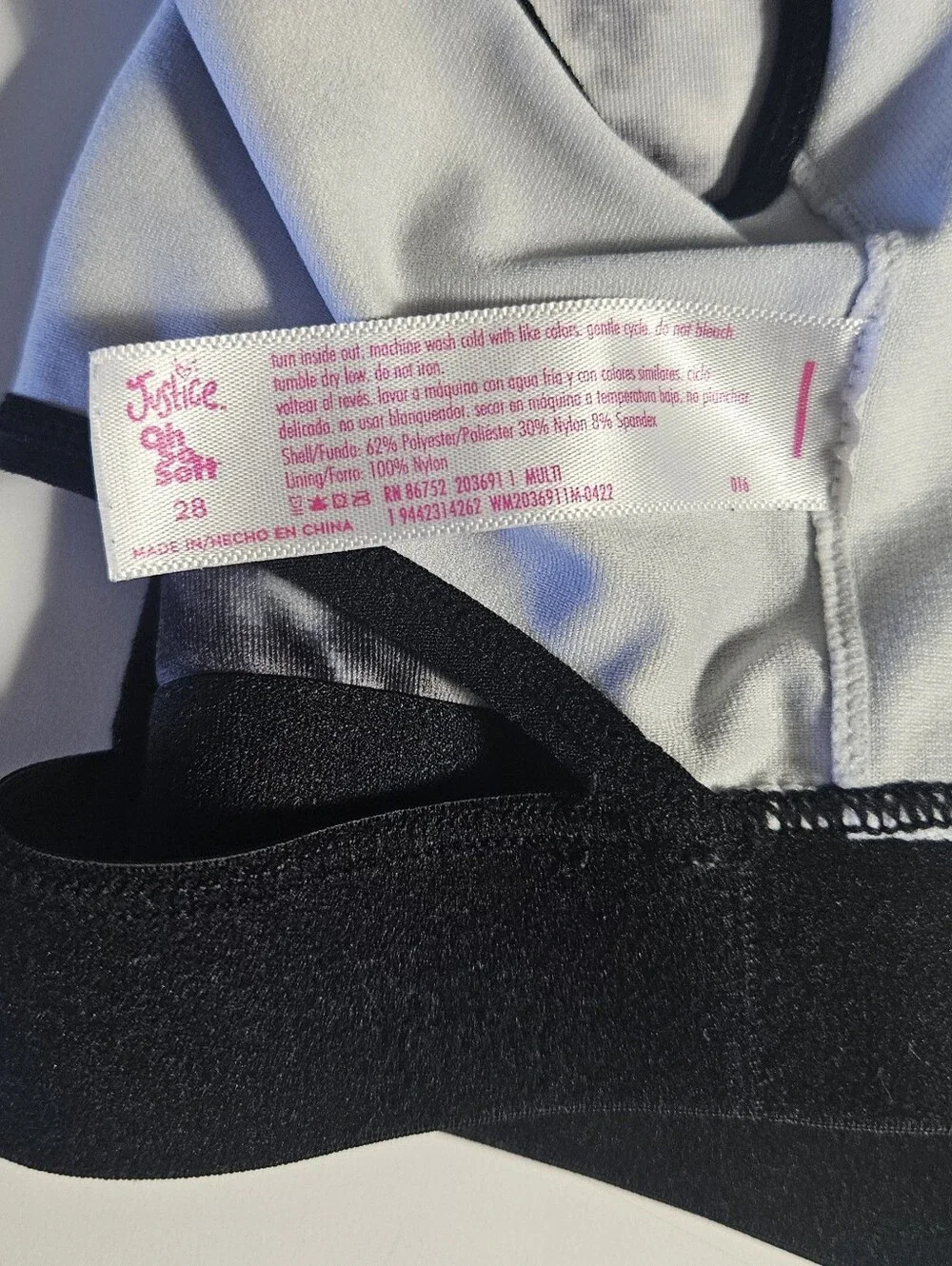 Justice Oh, So Soft Athletic Sports Bra